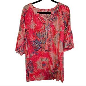 LILLY PULITZER Del Lago Tunic Dress "Never Been‎ Betta" Pink Cotton - Size Small